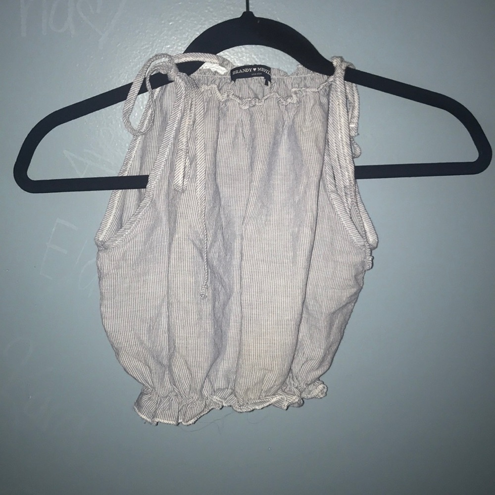 “Paperbag” Style Seersucker Top//Brandy Melville